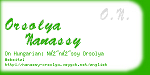 orsolya nanassy business card